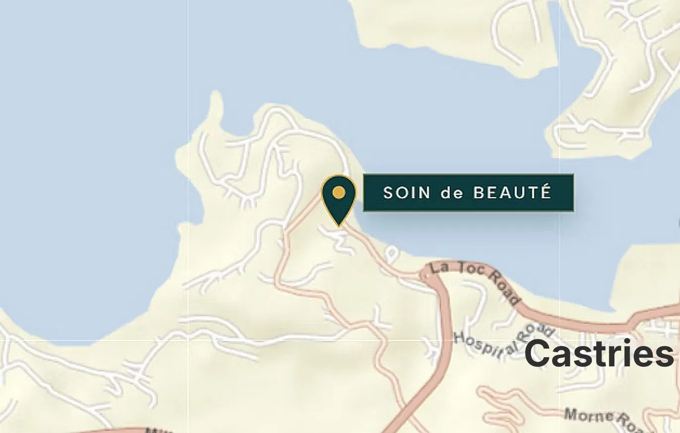 Map showing the way to Soin de Beauté in Castries